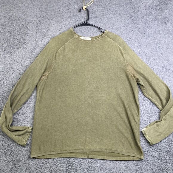 Rag & Bone Sweater Mens Large Green Long Sleeve Crewneck Pullover Cotton Casual - Picture 1 of 12